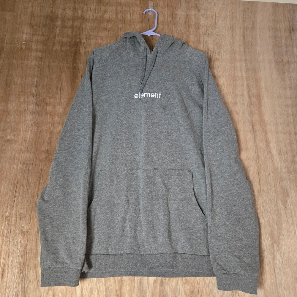 Element Mens XXL Hoodie Heather Gray Embroidered Logo Skate Pullover Snowboard
